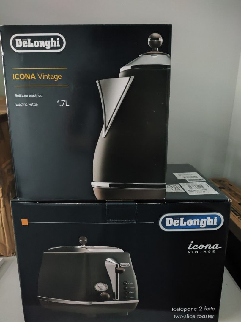 Delonghi icona Kettle & Toaster (classic black), TV & Home Appliances