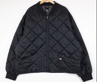 Dickies 外套 菱格紋 棒球外套 絎縫夾克 鋪棉 防風 黑m