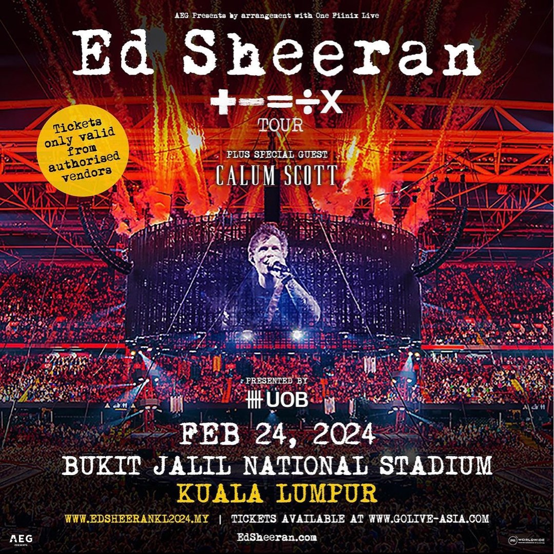 Ed Sheeran Concert Malaysia 2024, Tickets & Vouchers, Event Tickets on