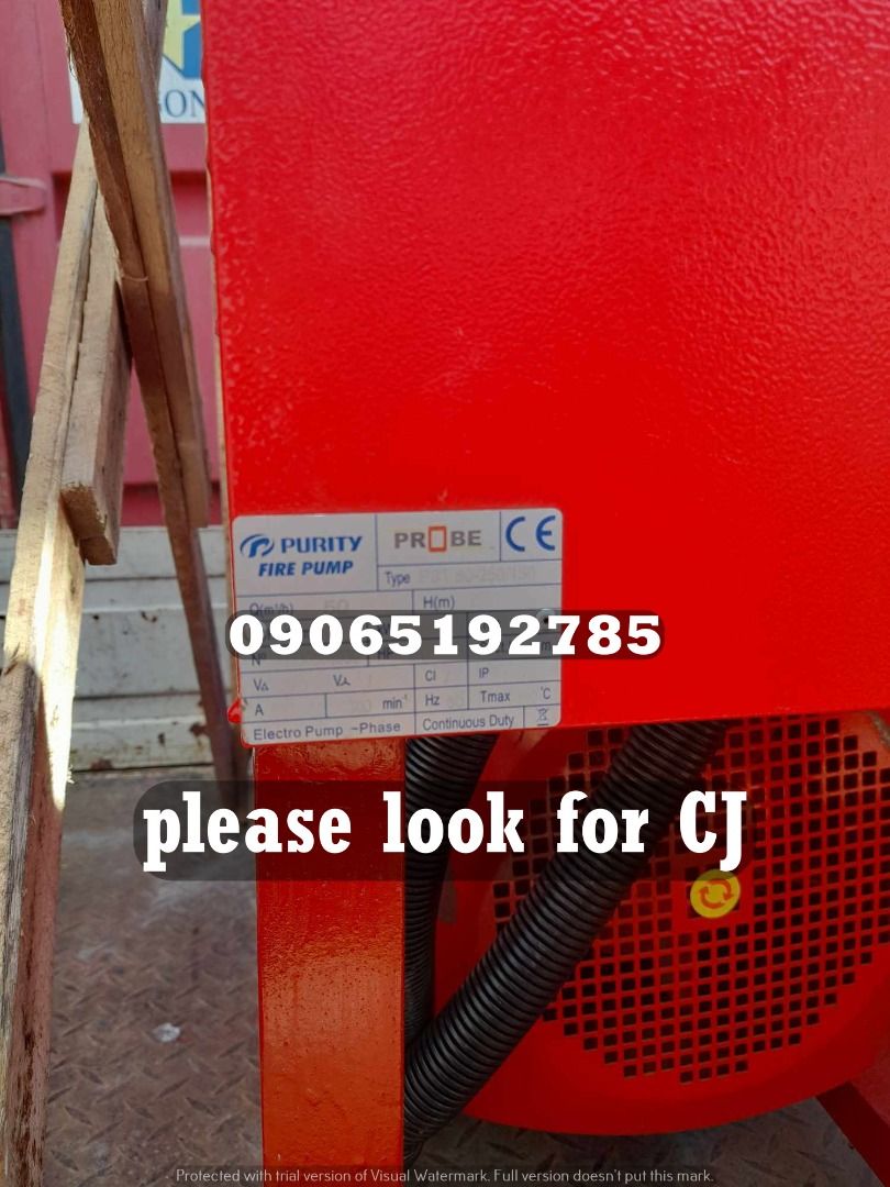fire pump with jockey pump assembly (Category: Construction Tools & Equipment) located in Makati City. Submitted by claire_joy (Listing ID 1267561922, Image 2). Description: CONTACT DETAILS: 📌0-9-0-6-5-1-9-2-7-8-5 please look for CJ. 🧭LOCATION: 📍Manila Mayhaligue St. Abad Santos Manila 📍Cavite Centennial Rd Kawit Cavite note: price may change without prior notice..
