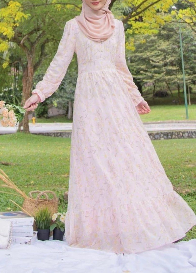 Floral Dress Princess Dress Plus Size Dress Muslimah Cassandra Chiffon Dress