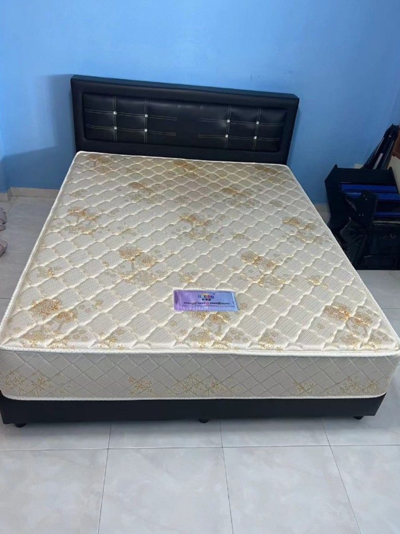 Free delivery queen bed frame with mattress, Furniture & Home Living