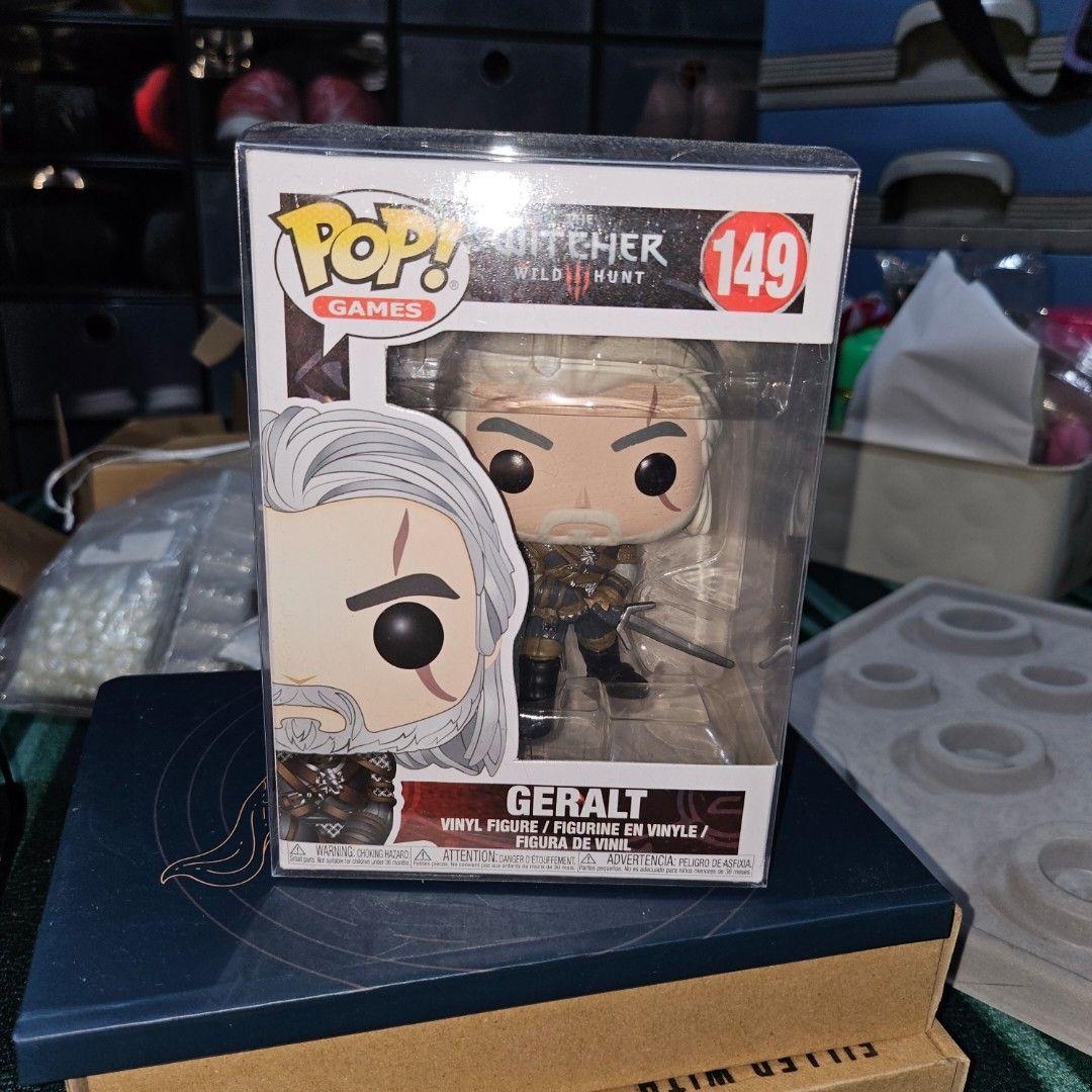 Funko Pop - The Witcher 3: Wild Hunt - Geralt (Category: Designer & Blind Box Toys) located in Quezon City. Submitted by thesirenscavern (Listing ID 1267621060, Image 1). Description: Bought from Filbar's. Never been opened. Includes protector. Box condition: 10/10. RFS: Decluttering; need funds ⚠️ Payment first before shipping⚠️ MOP: BDO, BPI, Metrobank, GCash, CIMB.