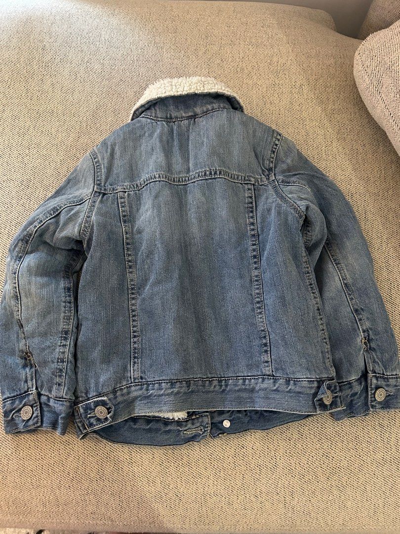 Gap denim fur jacket online