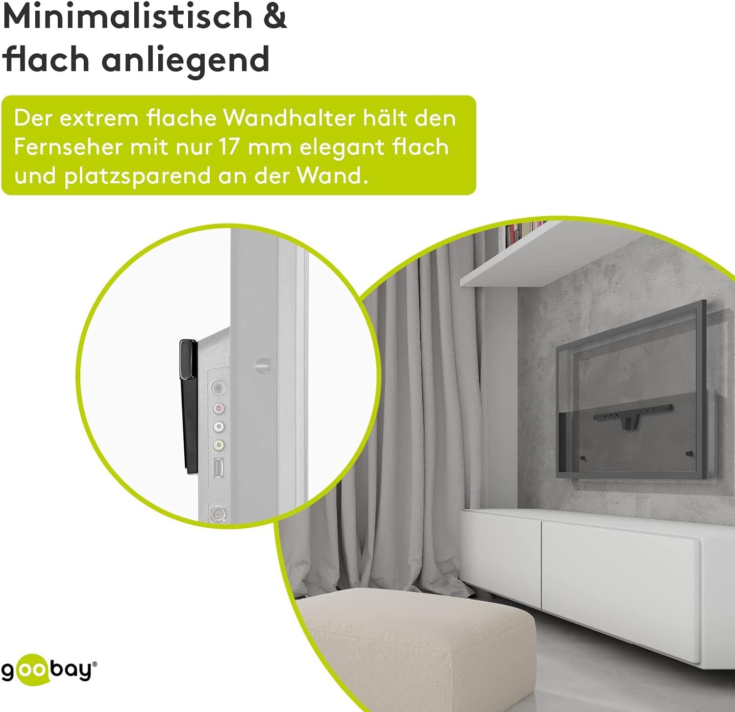 Goobay 49949 TV Wall Mount OLED Fixed (L) 37 Inch to 70 Inch (94-178 cm ...