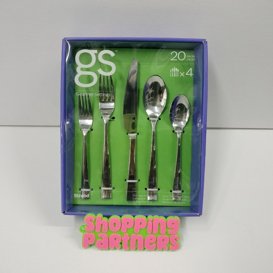 GOURMET SETTING STRAND 20PCS FLATWARE SET (Category: Dinnerware & Cutlery) located in Quezon City. Submitted by shoppingpartners (Listing ID 1267583400, Image 1). Description: It's no coincidence that Strand is one of our most popular patterns. It was designed to be the perfect flatware for any occasion, from a simple pancake breakfast to an elegant dinner party. Strand was awarded a coveted American Culinary Award for its clean lines and gracefu