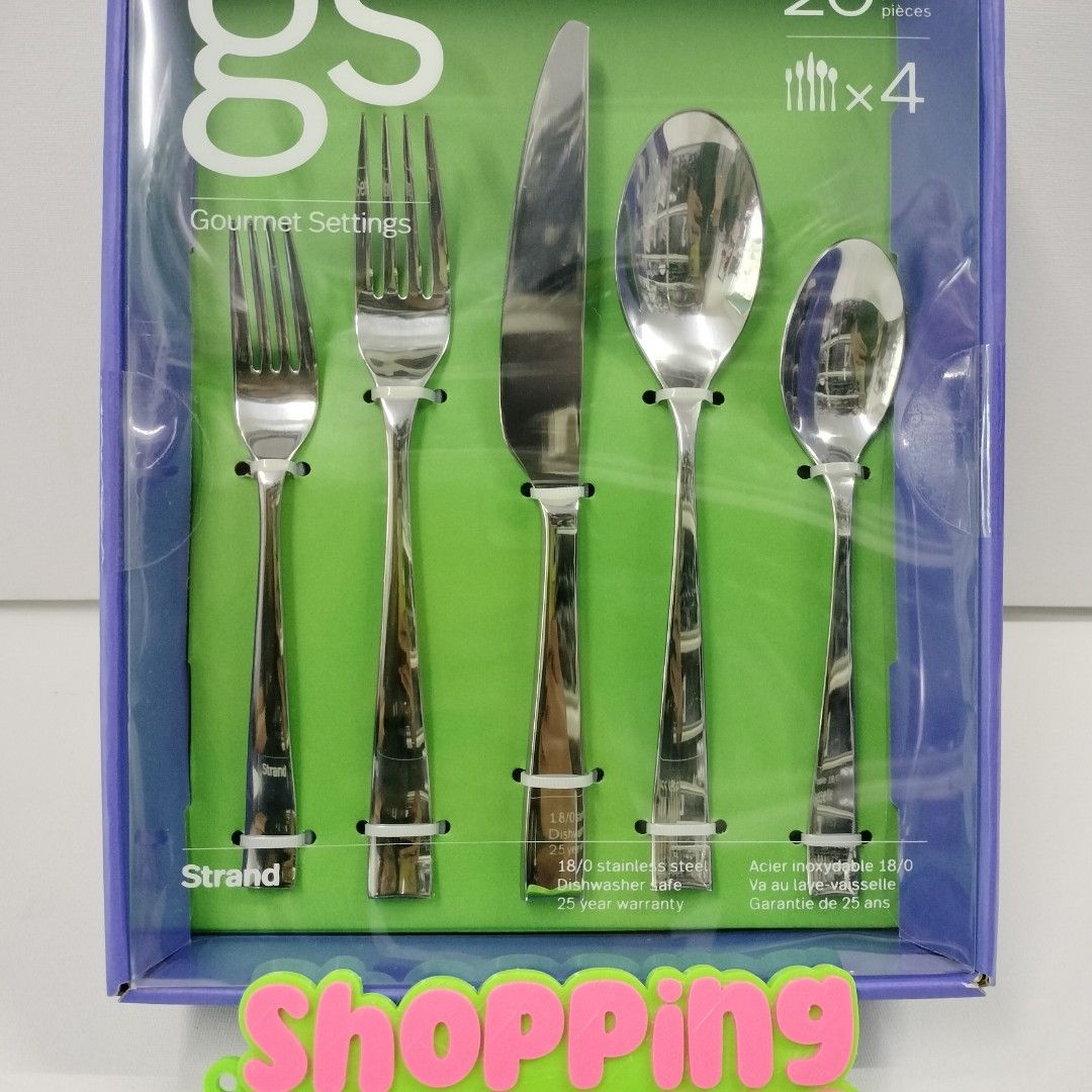 GOURMET SETTING STRAND 20PCS FLATWARE SET (Category: Dinnerware & Cutlery) located in Quezon City. Submitted by shoppingpartners (Listing ID 1267583400, Image 3). Description: It's no coincidence that Strand is one of our most popular patterns. It was designed to be the perfect flatware for any occasion, from a simple pancake breakfast to an elegant dinner party. Strand was awarded a coveted American Culinary Award for its clean lines and gracefu