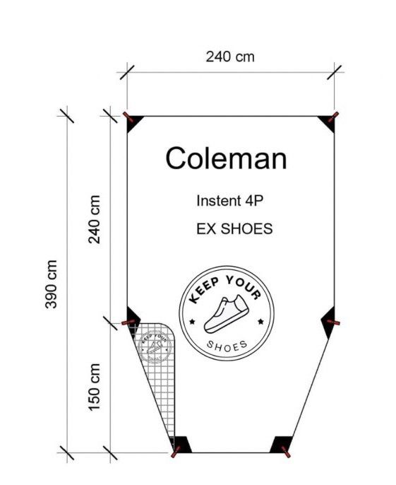 Groundsheet Footprint Coleman 4P NSDR, Furniture & Home Living, Outdoor