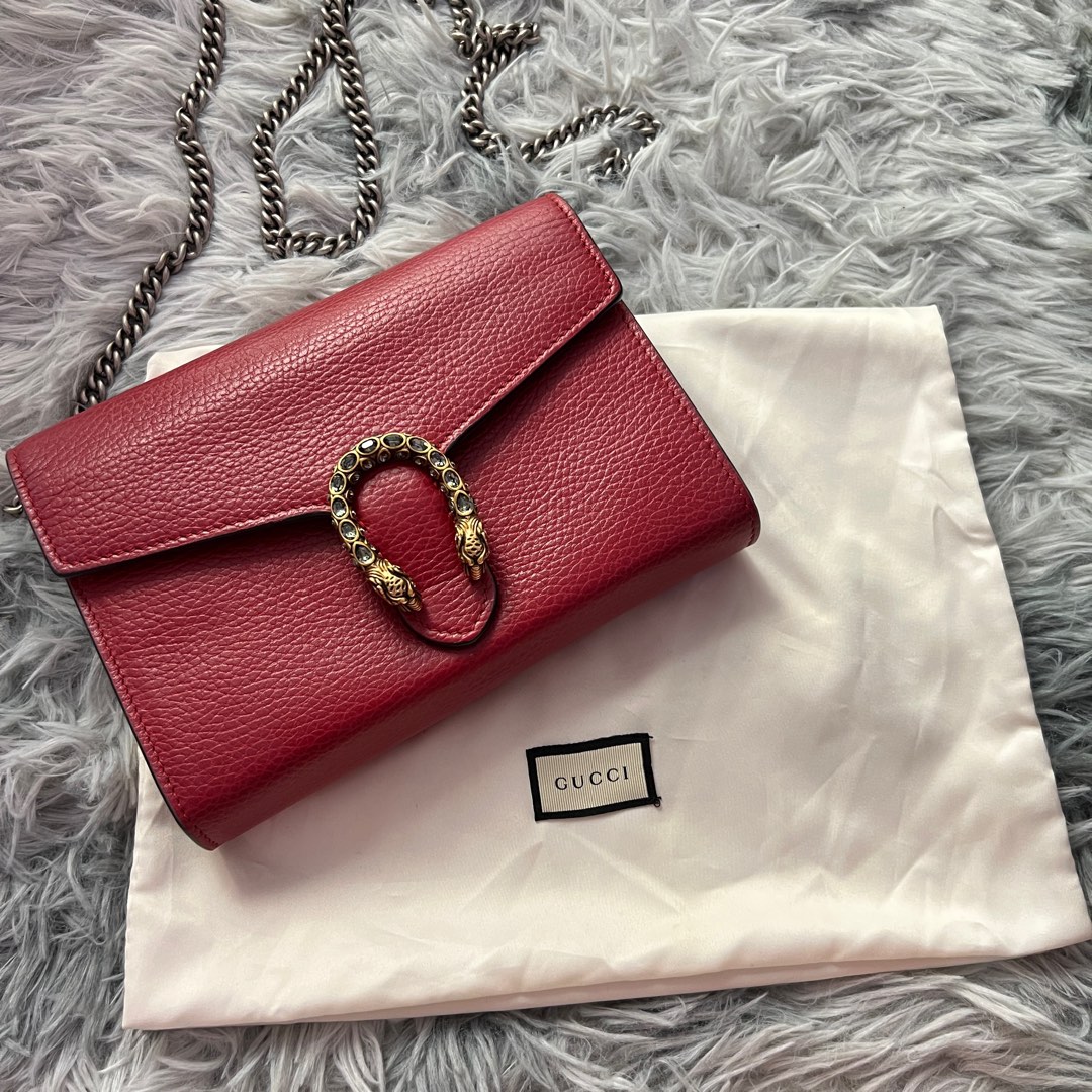 Gucci Dionysus Mini Leather Bag RED Luxury Bags Wallets on