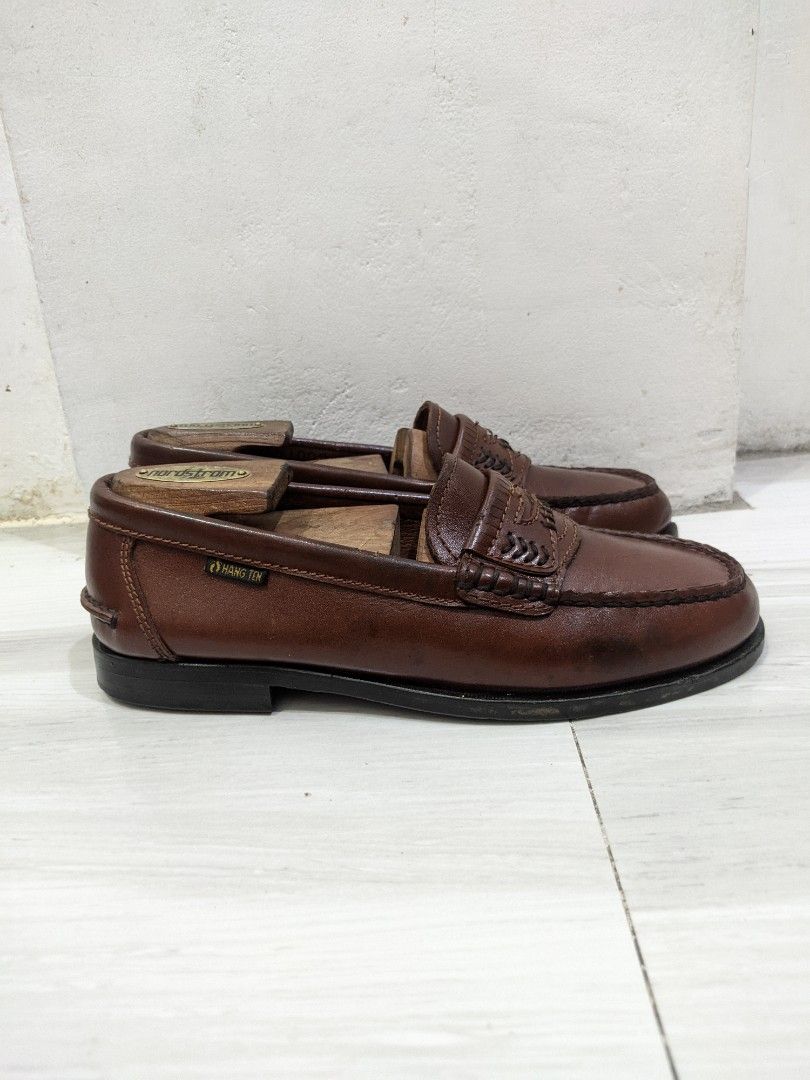 Hang Ten Leather Loafers Shoes Size 5 Men s Fashion Footwear