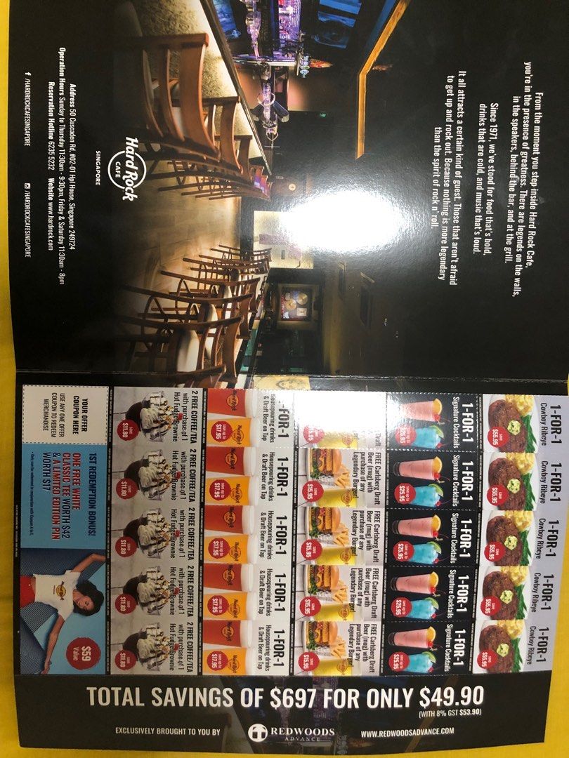 Hard Rock Cafe $43.90 worth $677 (valid till June 2024, Tickets ...
