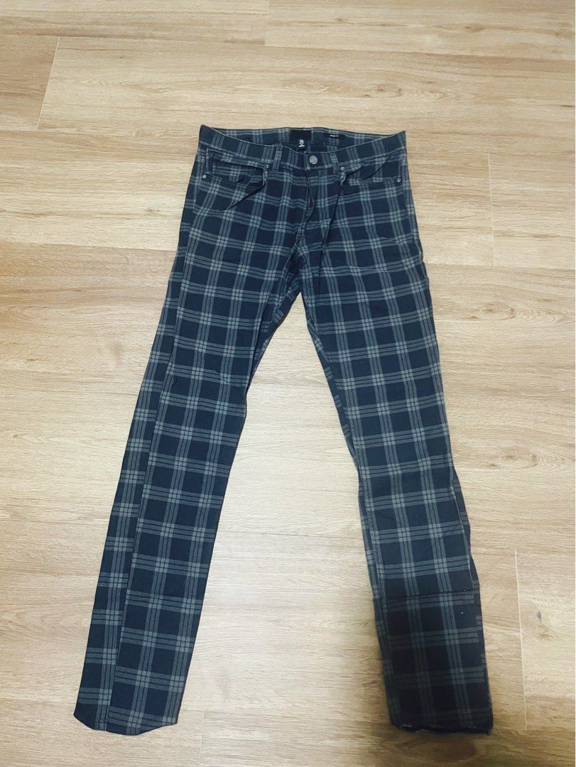 h&m plaid pants