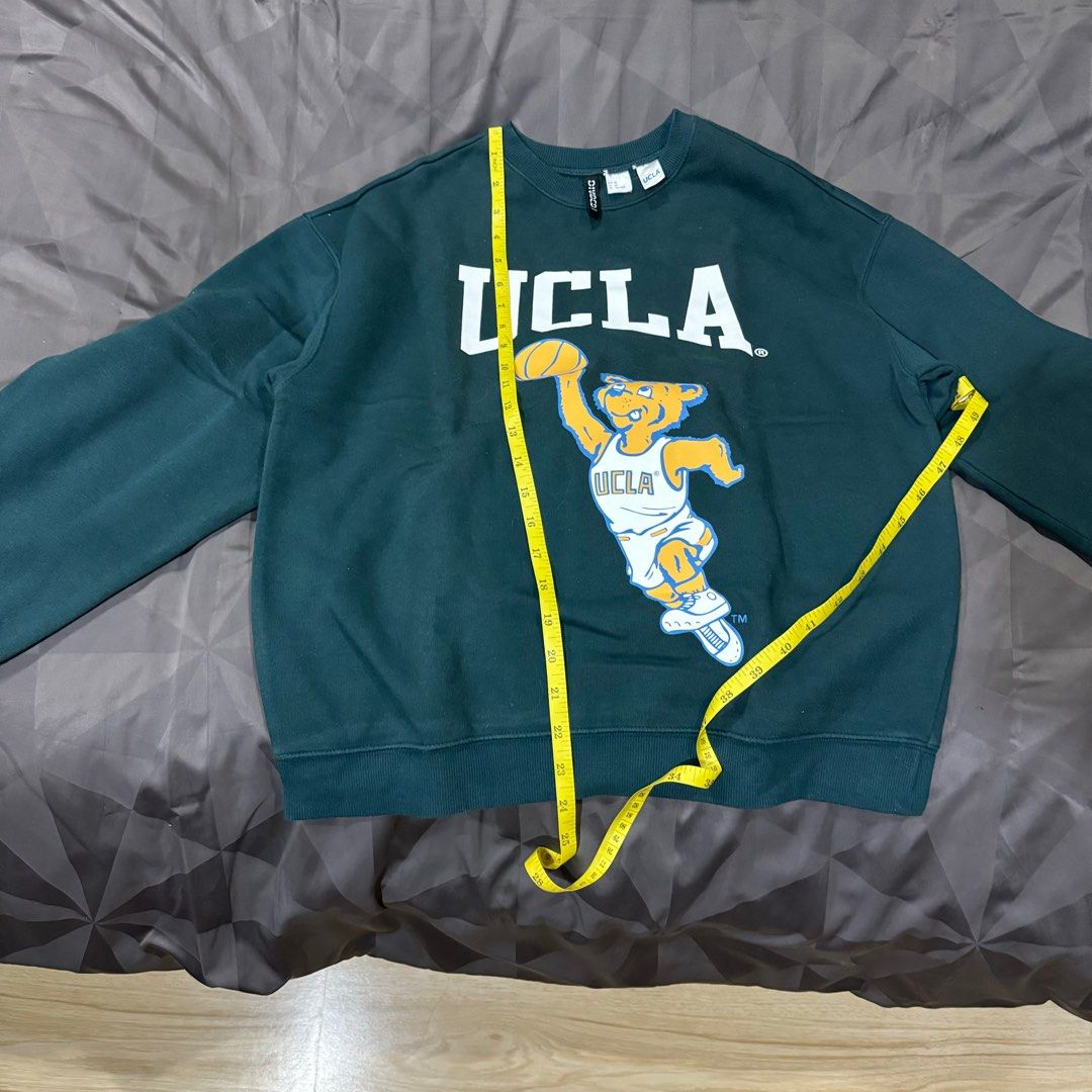 H M Green UCLA bear sweater crewneck Women s Fashion Coats Jackets and Outerwear on Carousell