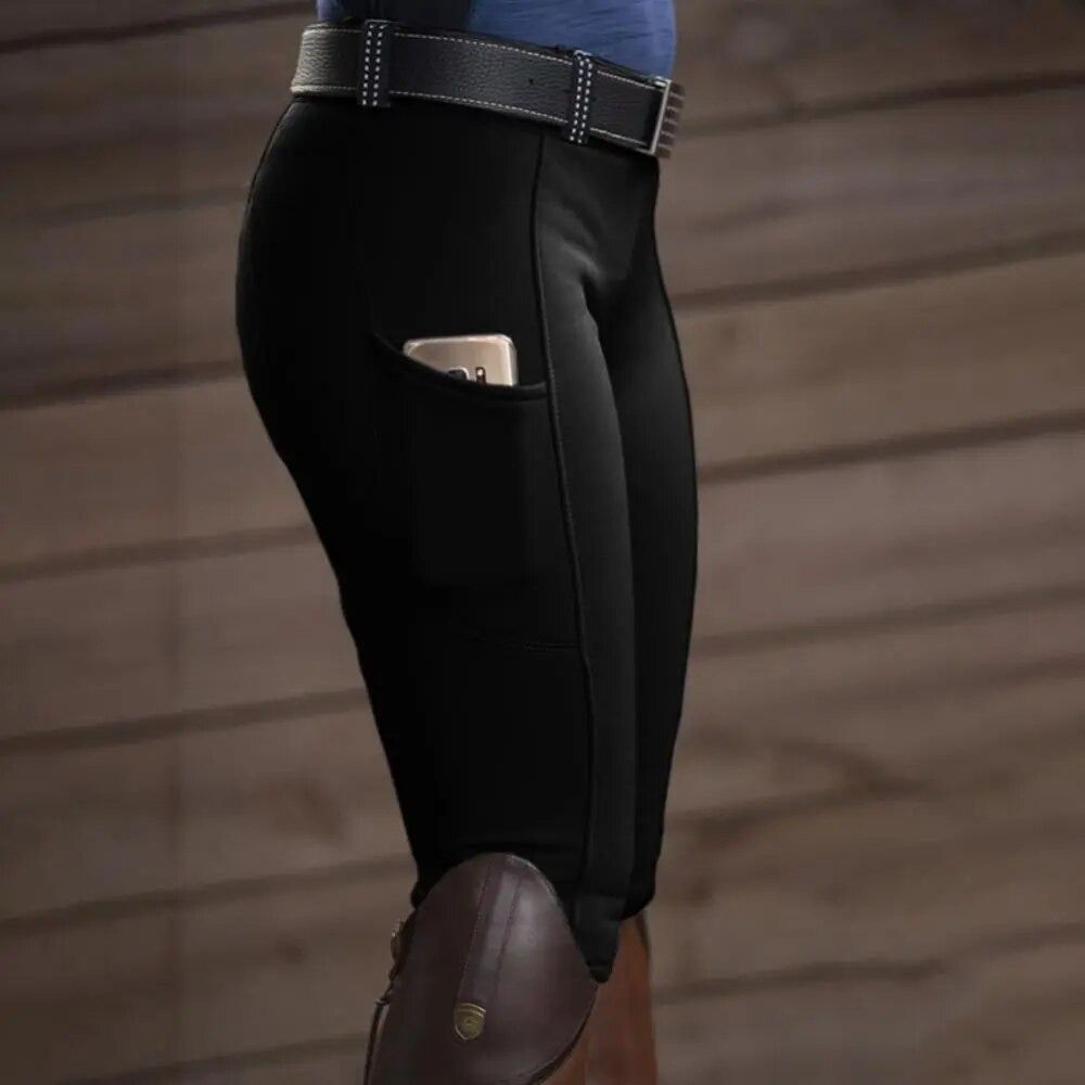 Horse Riding Trousers Women Sport Pants Solid Color High Waist