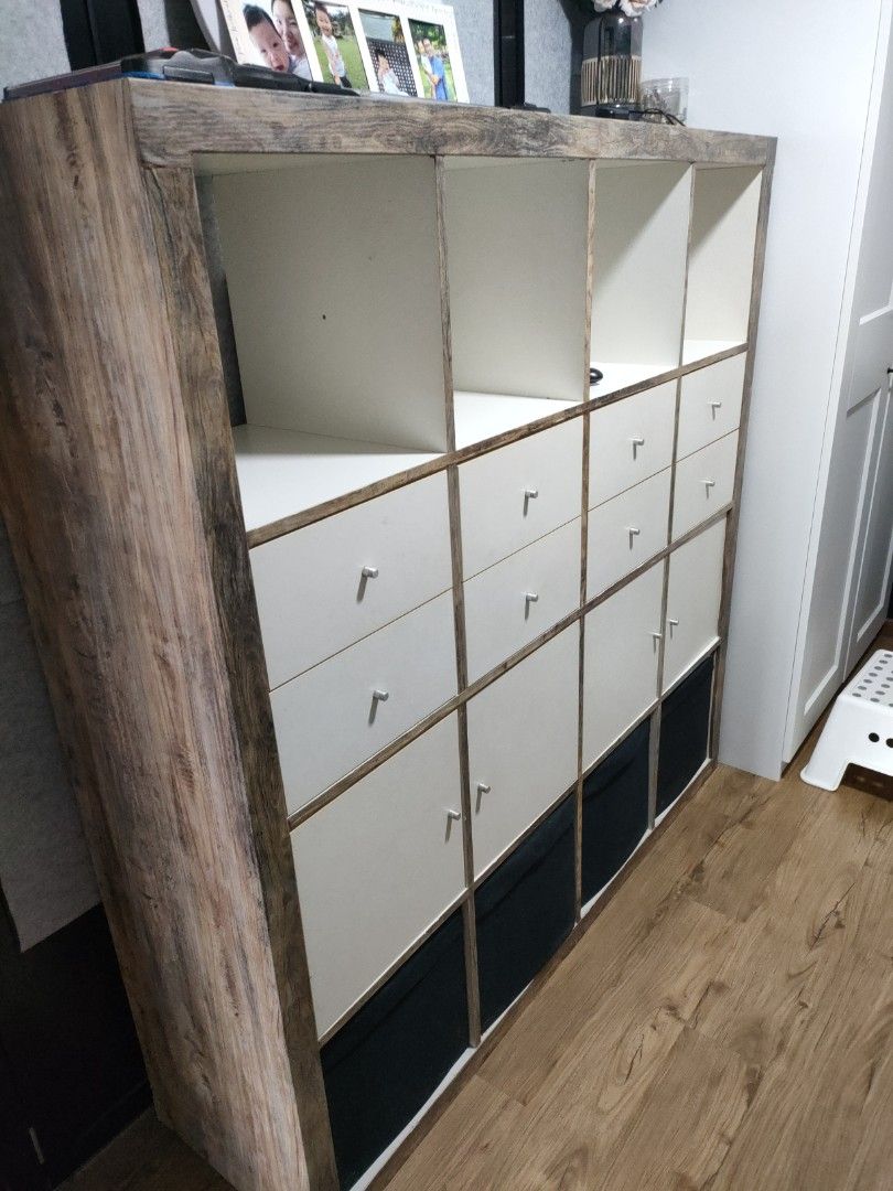 IKEA Expedit shelving unit with drawers and doors, Furniture & Home