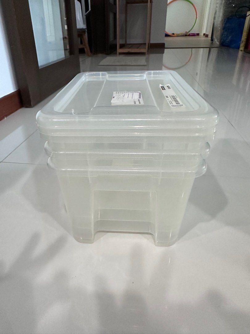 IKEA Samla storage boxes with lids, Furniture & Home Living, Home