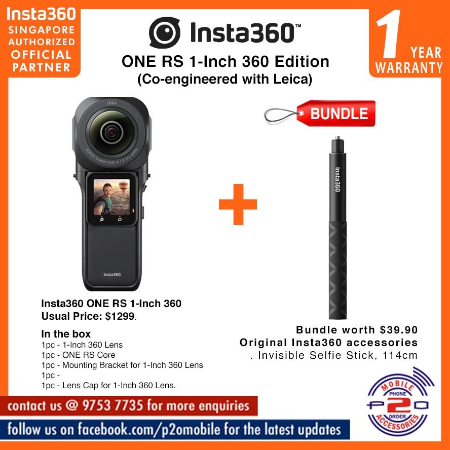 Insta360 GO 3 (32GB) + Invisible Selfie Stick + Mount Adapter Bundle + More  