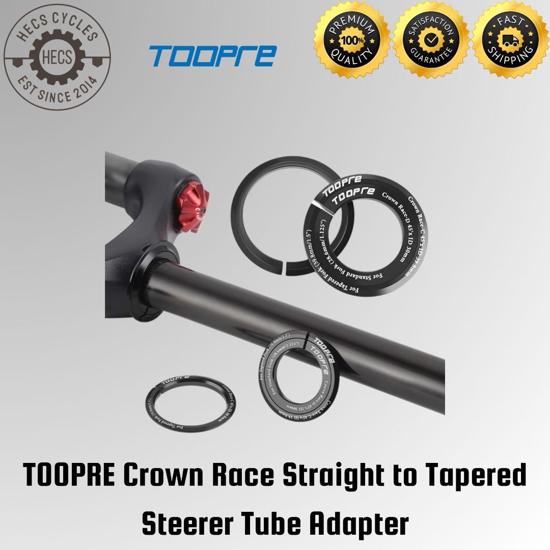 Tapered steerer tube adapter outlet