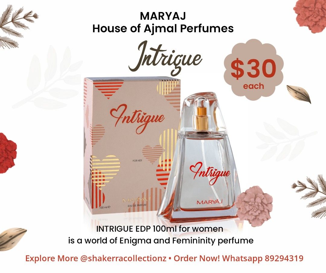 Intrigue EDP for women is by Maryaj (House of Ajmal Perfumes
