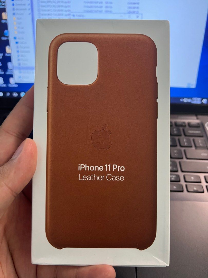 Apple Leather Case for iPhone 11 Pro, Saddle Brown