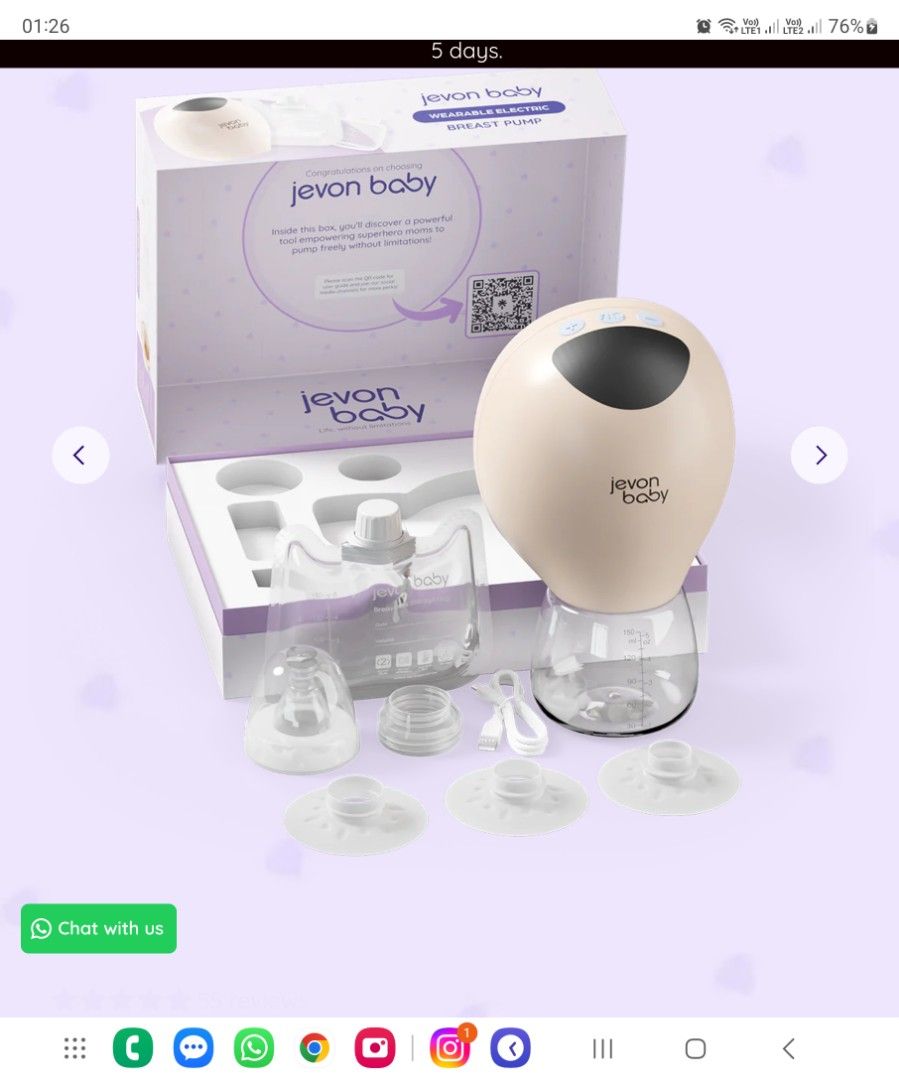 Jevonbaby Breast Pump × 1, Single Pump (Free 30 Pcs Milk Storage Bags)