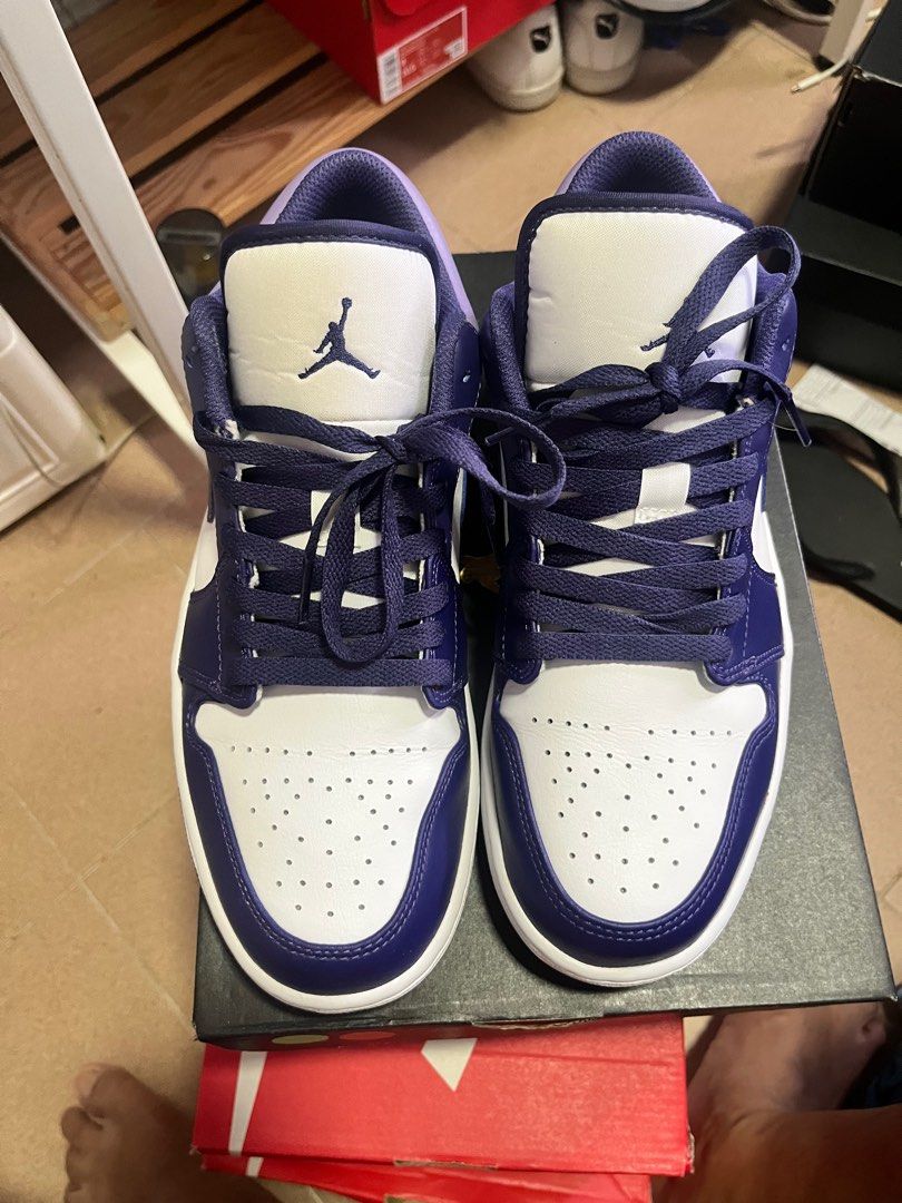 Jordan 1 low purple Men #39 s Fashion Footwear Sneakers on Carousell