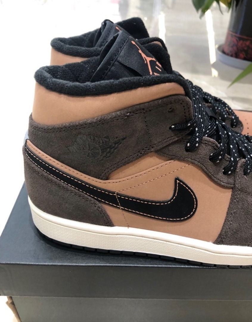 Jordan Air Jordan 1 mid se dark chocolate耐磨中幫復古籃球鞋男款深