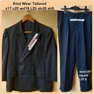 Mens Black Double Breasted Tuxedo Suit set  Kindwear 6 button