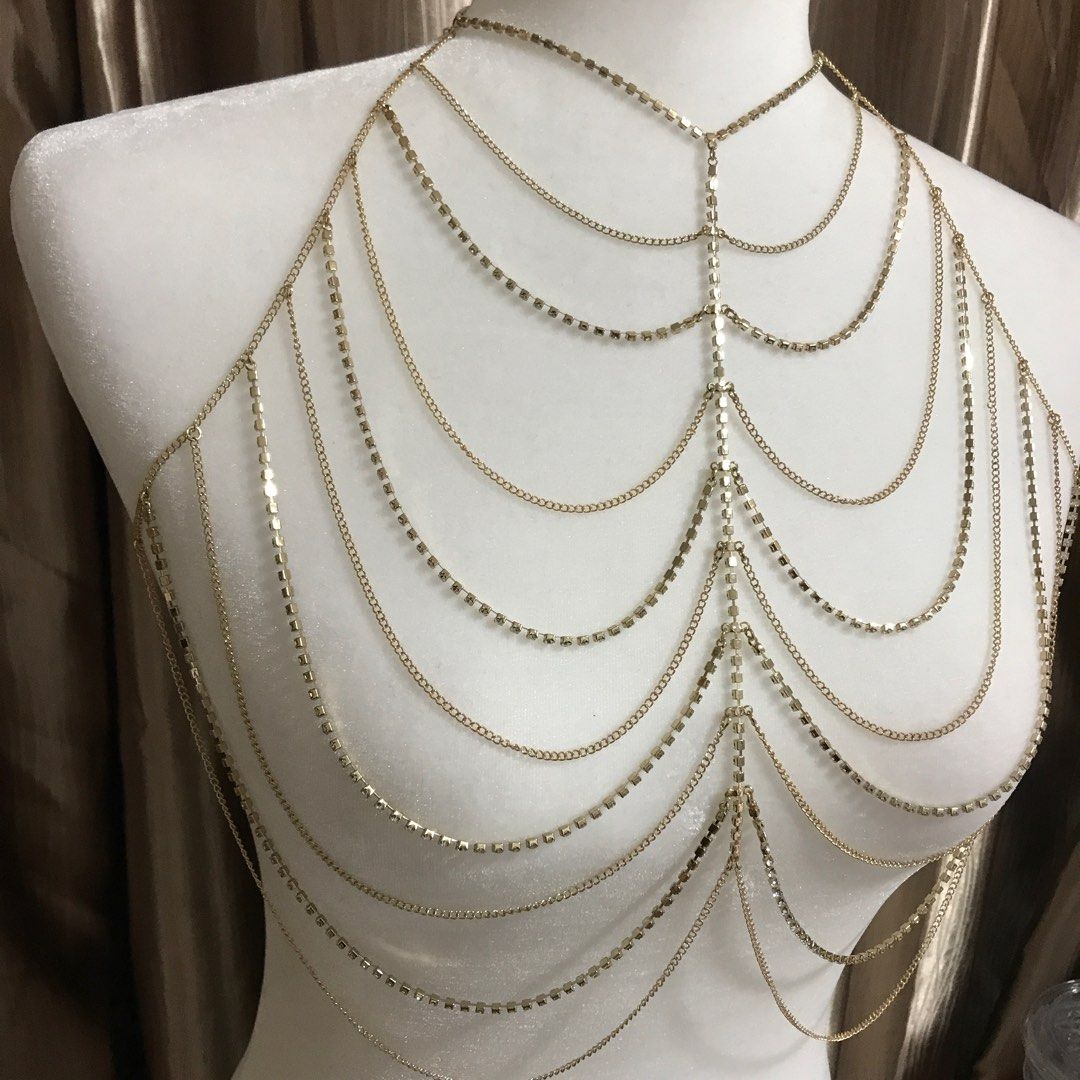 Gold body sale chain necklace