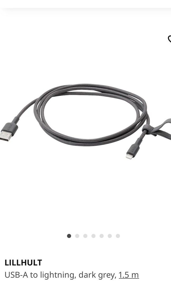 LILLHULT USB-C to USB-C, dark gray, 1.5 m (4'11) - IKEA CA