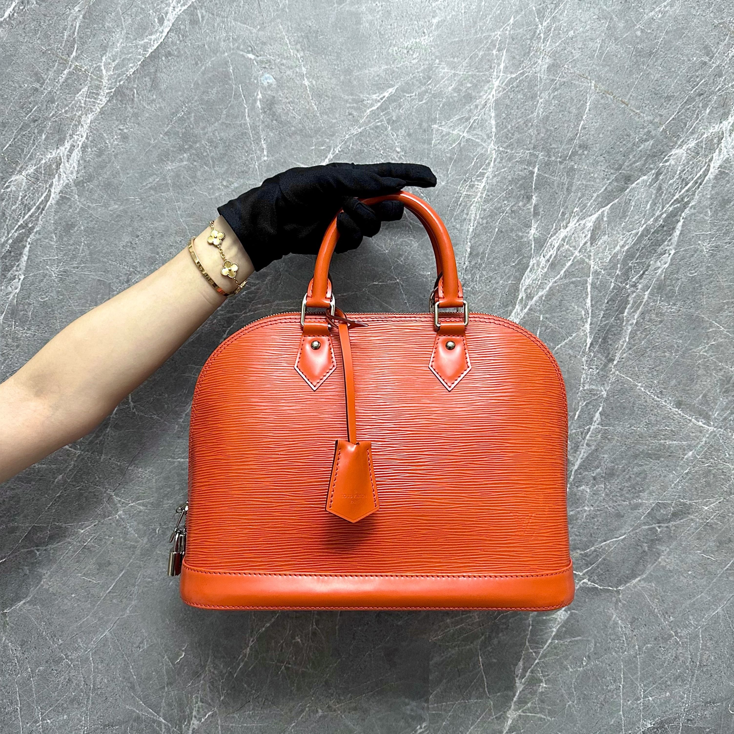 Louis Vuitton Alma Handbag EPI Leather PM Orange