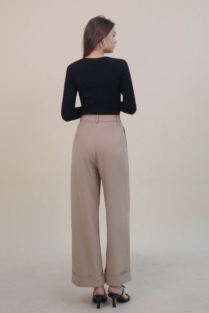 LYDIA CUFFED PALAZZO NUDE