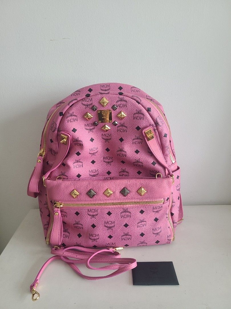 Mcm hot pink new arrivals backpack