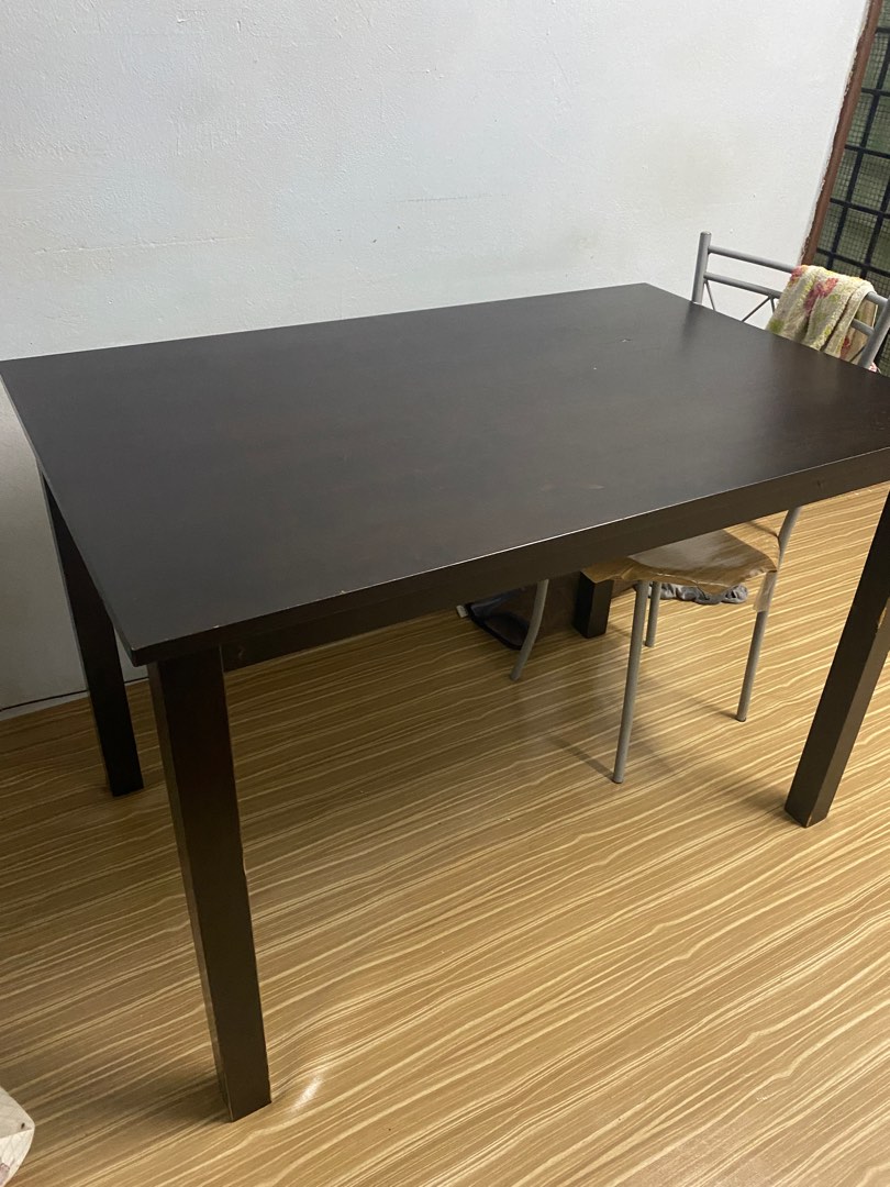 MEJA MAKAN DINING TABLE KAYU 4 SEATER NO CHAIR, Furniture & Home Living