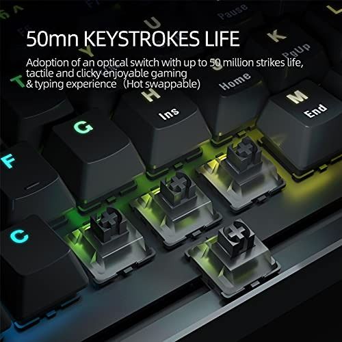 Newmen GM610 60% Wireless Mechanical Keyboard,Wired/Bluetooth RGB  Backlit,61 Anti-Ghosting Keys,Programmable,Hot-Swappable Gaming  Keyboard,for PC