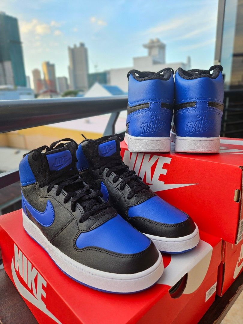 Nike ebernon mid black and hot sale blue