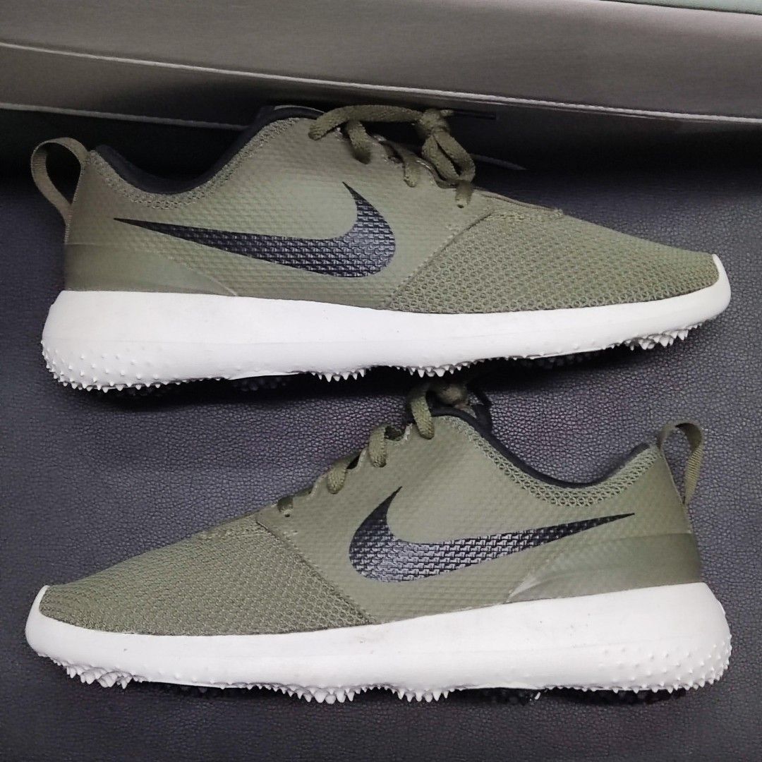 Nike Roshe Run G Dark Olive Golf Shoes size 8.5 US Mens