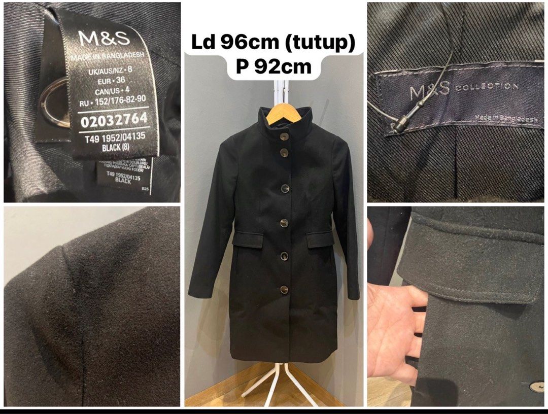 M and s store funnel neck coat