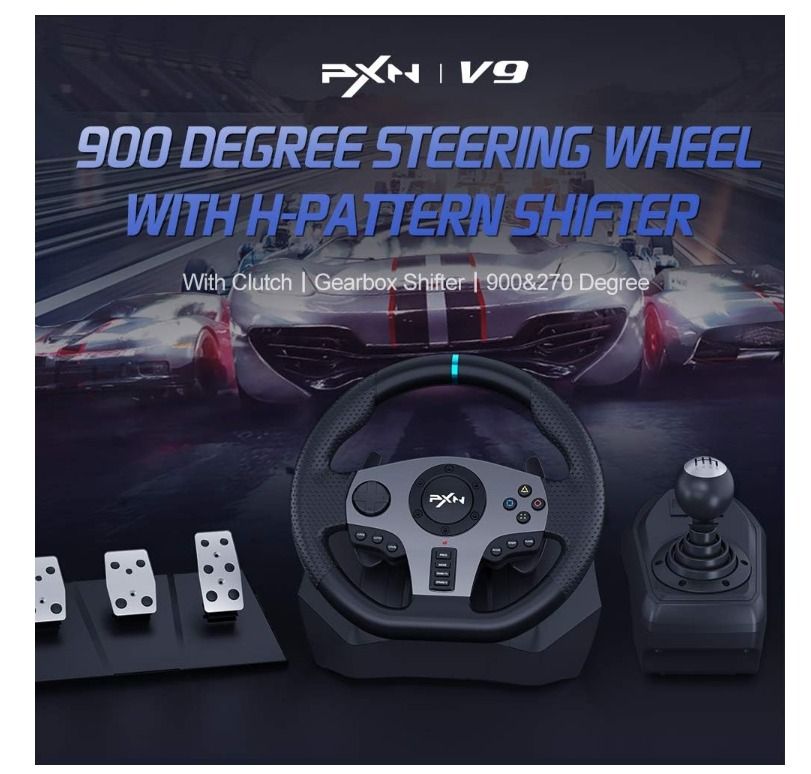 PC Steering Wheel, PXN V9 Universal Usb Car Sim 270/900 degree Race ...