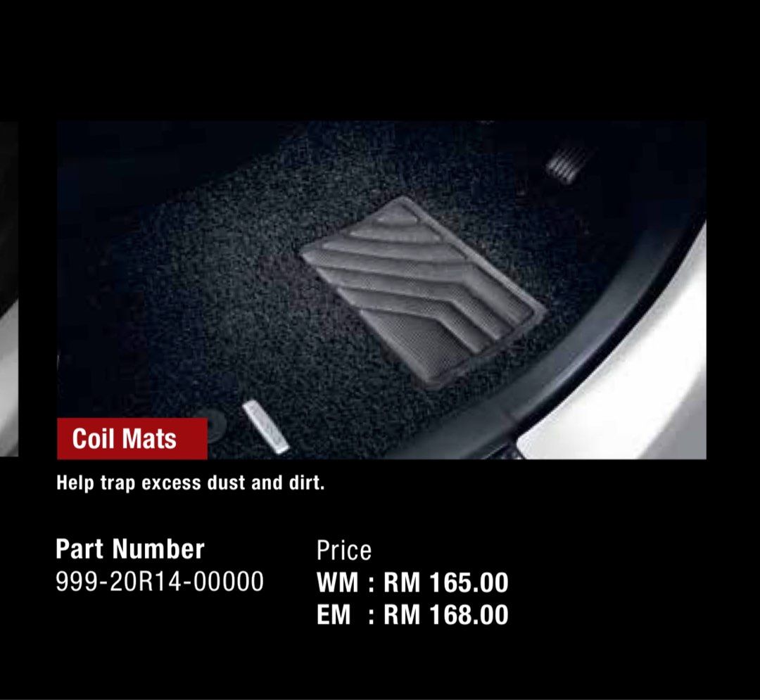 Perodua Myvi Gen 3 Original Carpet , Furniture & Home Living, Home