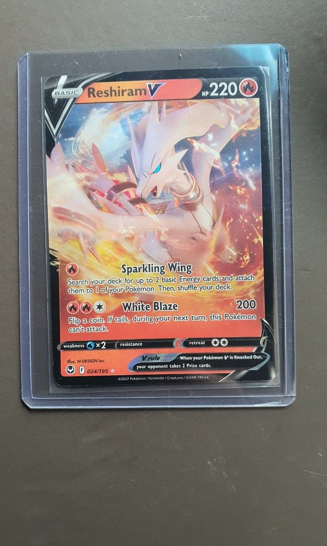 Pokemon Card - Reshiram V, Hobbies & Toys, Toys & Games on Carousell