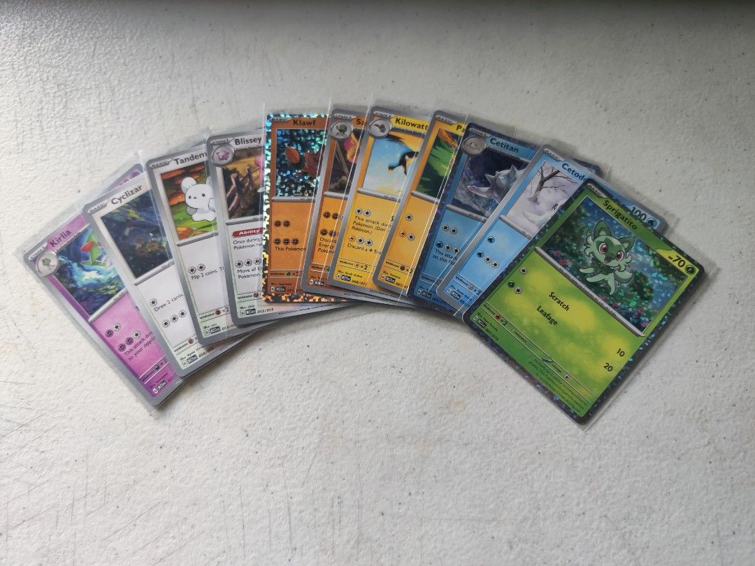 Pokemon Mcdo 2023 Match Battle Cards (Category: Raw Singles) located in Quezon City. Submitted by wendyang123 (Listing ID 1267613425, Image 2). Description: Pokemon Mcdo 2023 Match Battle Cards Holo - P80 Common - P20 Sprigatito (Holo) ❌ Quaxly (Holo) ❌ Cetoddle x 2 Cetitan (Holo) x 3 Pawmi x 2 Kilowattrel x 3 Sandaconda x 5 Klawf (Holo) ❌ Blissey ❌ Tandemaus x 6 Cyclizar x 5 Kirlia ❌ Location: Quezon City MOP: BDO or Gcash Shipping: GGX/Lalamove