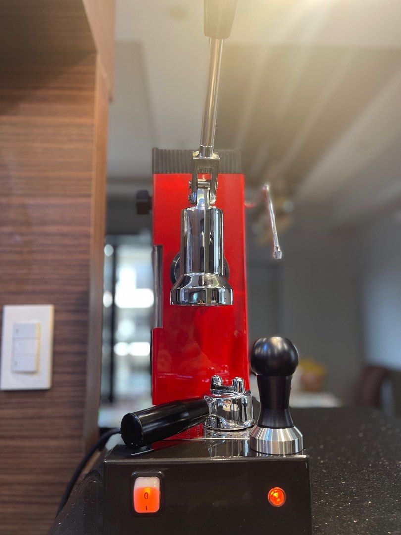 Ponte Vecchio Export Spring Lever , Espresso Machine , Ferrari Red, TV