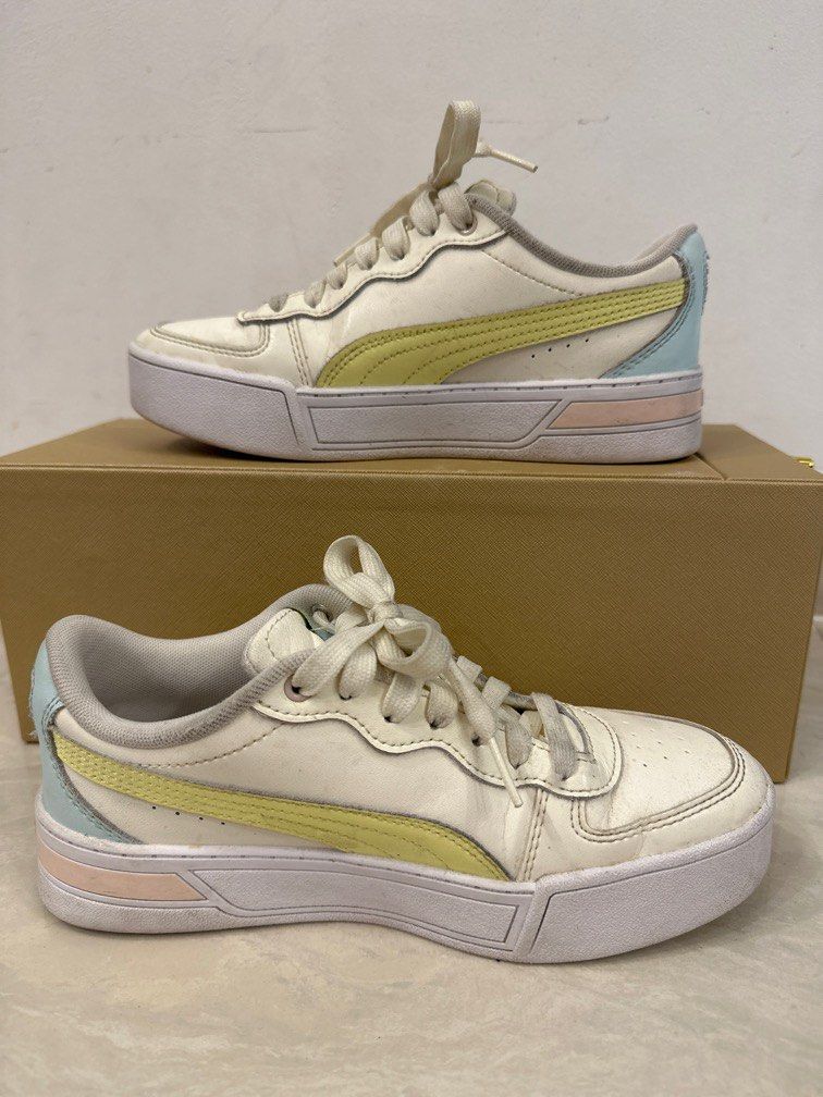Puma White Pastel Blue Yellow Pink Soft Foam Sneakers Sport Shoes