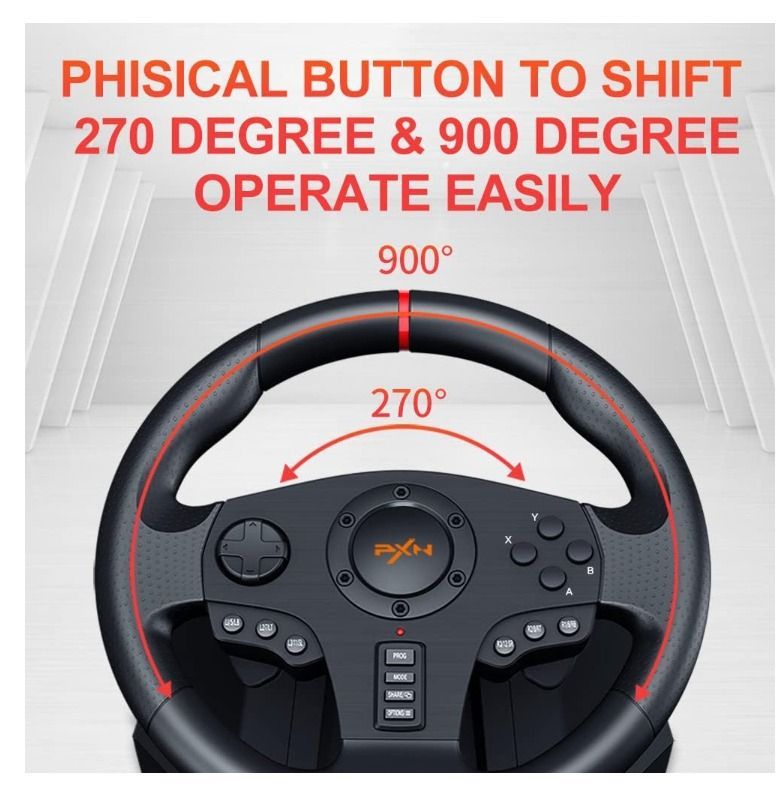 PXN V900 PC Racing Wheel, Universal Usb Car Sim 270/900 degree Race