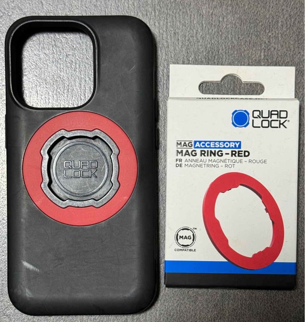 Quadlock iPhone 14 Pro Magsafe Case + Mag Ring Red, Mobile Phones