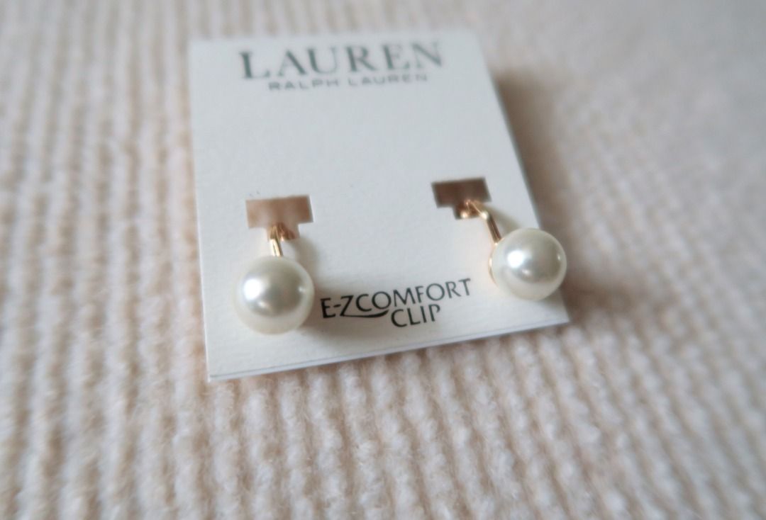Ralph Lauren RL Pearl Drop Earrings Women s Fashion Jewelry