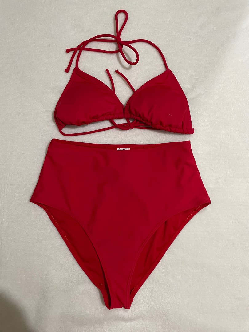 Red Twopiece Swimsuit, Women's Fashion, Swimwear, Bikinis & Swimsuits