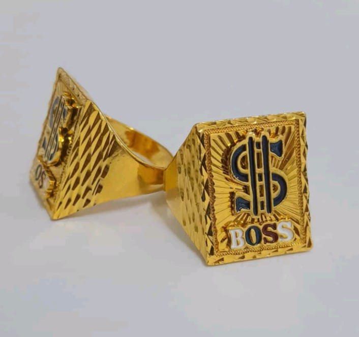 Gold square online ring mens