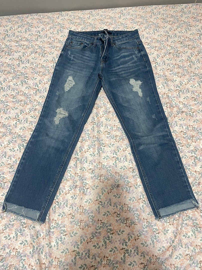 Ripped jeans Forever 21, Fesyen Wanita, Pakaian Wanita, Bawahan di